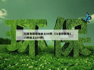31省有新增加本土60例（31省份新增115例本土107例）